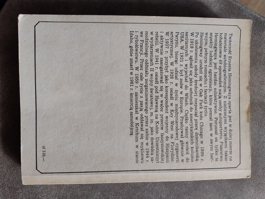 Książka Ernest Hemingway 49 opowiadań