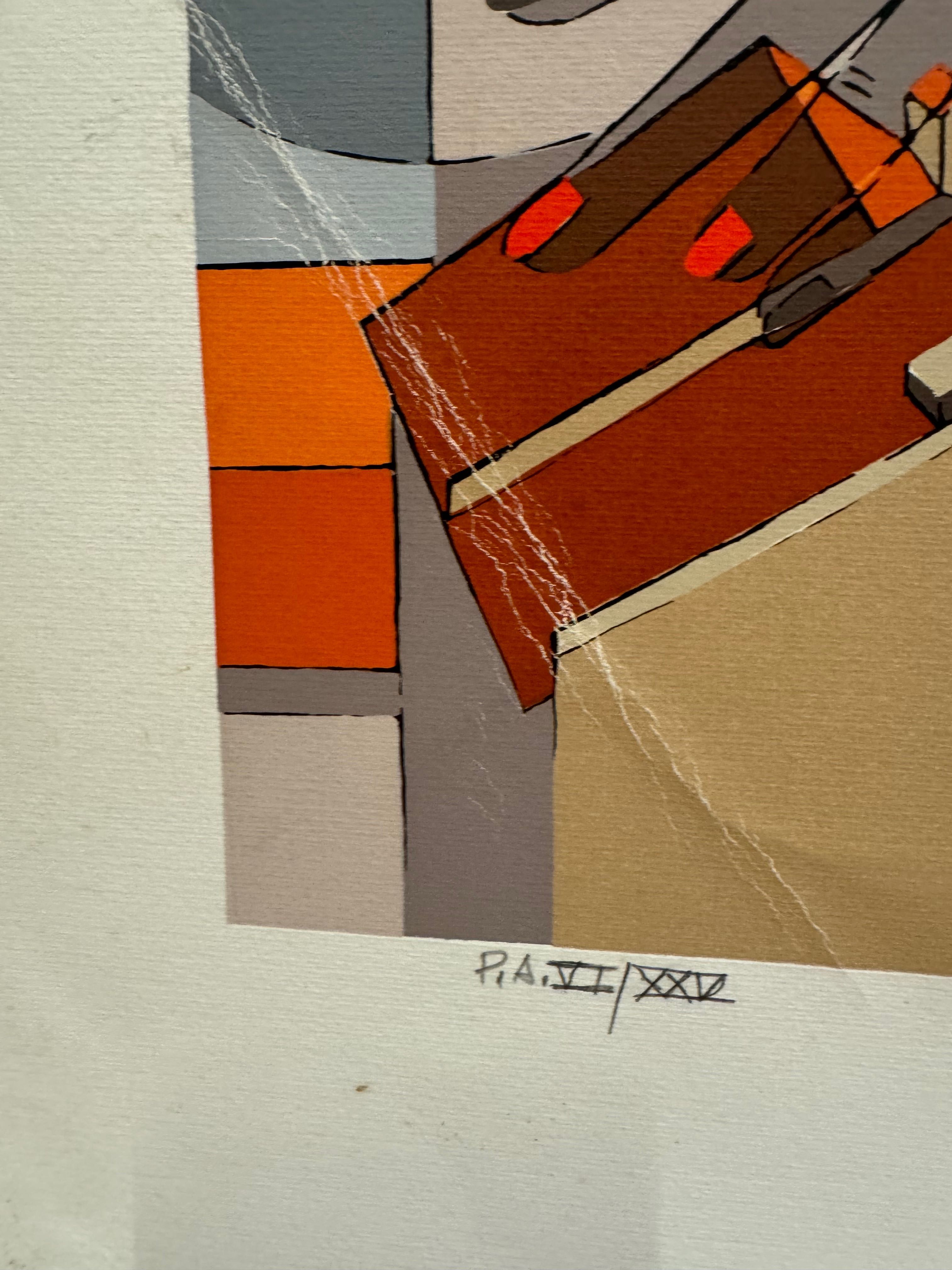 Serigrafia de Silva Palmeira - Serigrafia Sem Título (com dobra)
