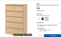 Komoda MALM okelina dębowa