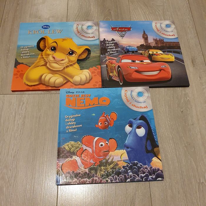 Król Lew gdzie jest Nemo auta 3szt