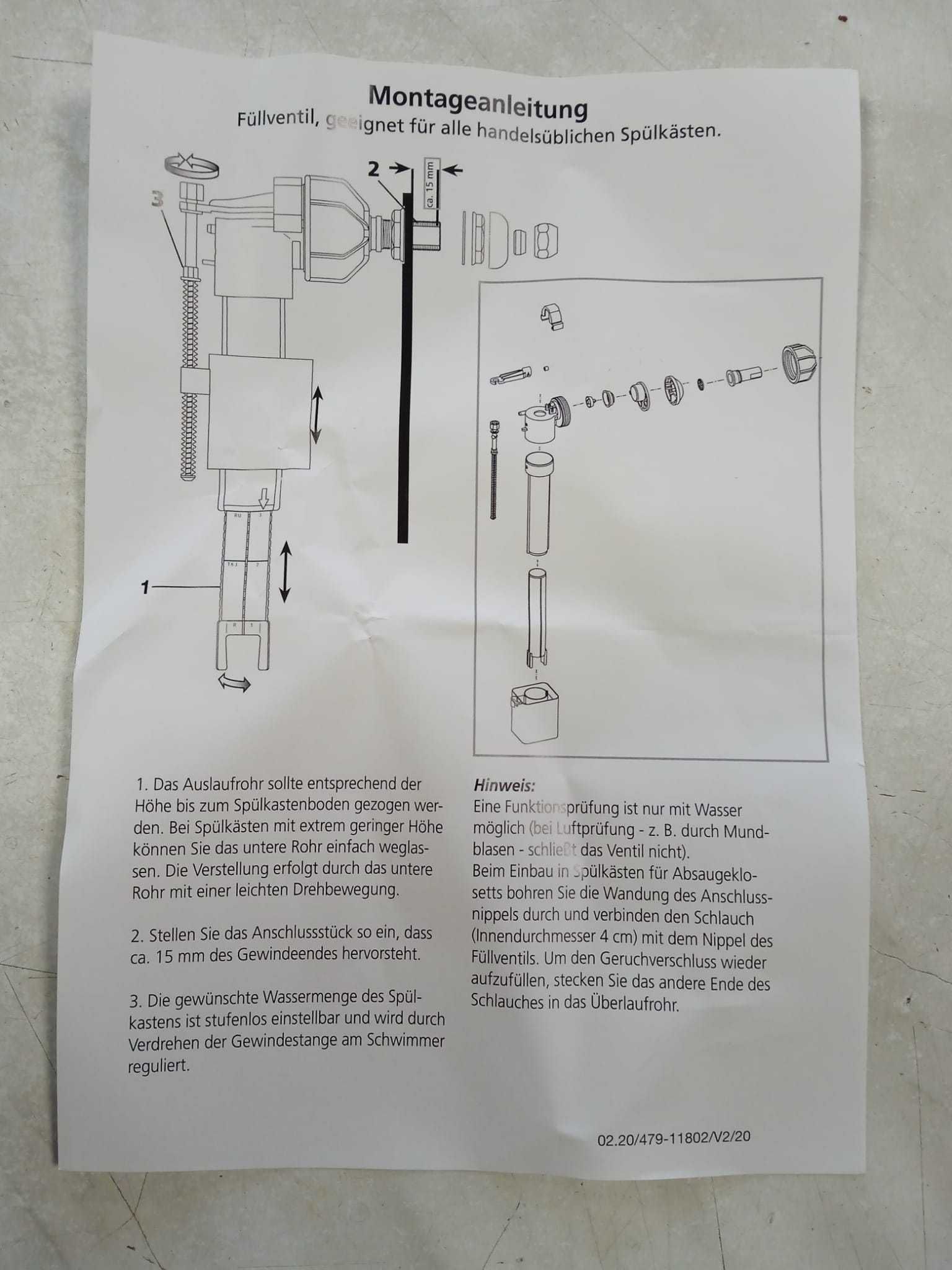 Zawór napełniający LOKUS POKUS 3/8