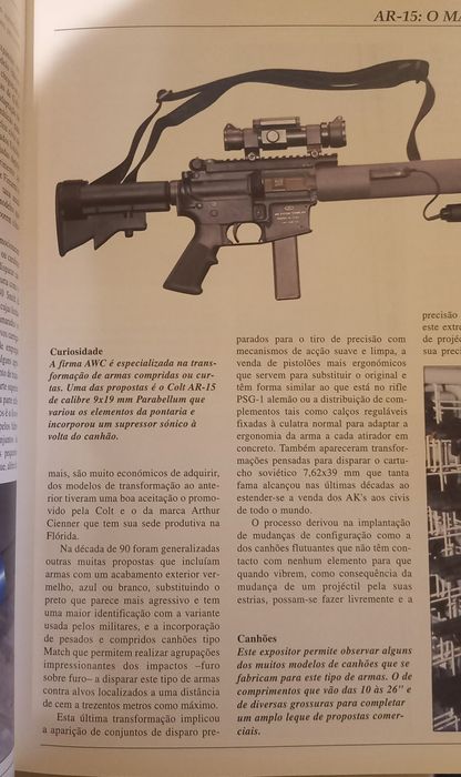 Livros sobre espingardas  militares.
