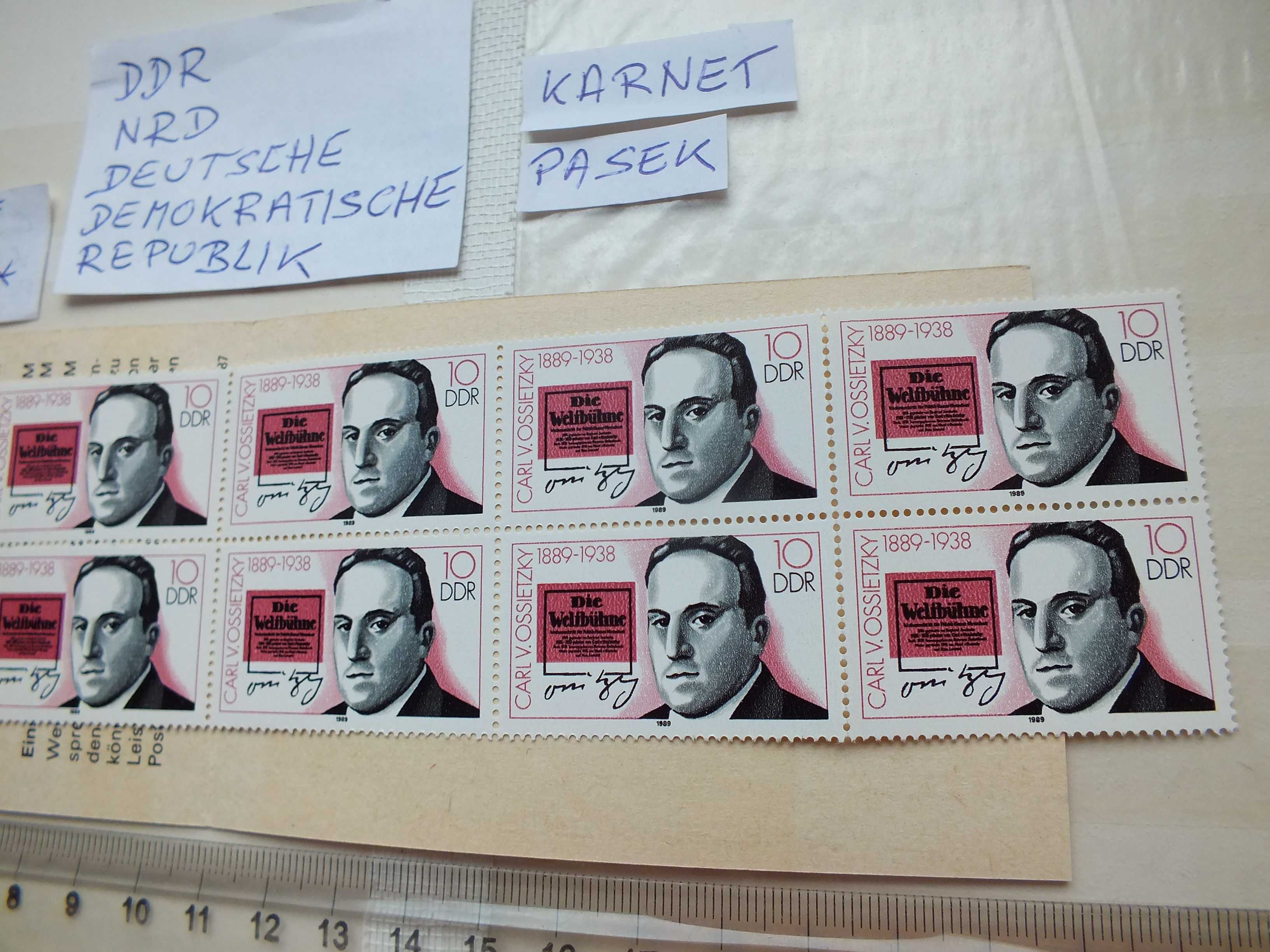 karnet 10szt. pasek znaczki Mi3231  DDR 1989r. Niemcy NRD czyste **