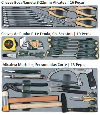 Caixa de Ferramentas 3 bandejas 48 Peças FO50233/48 Force