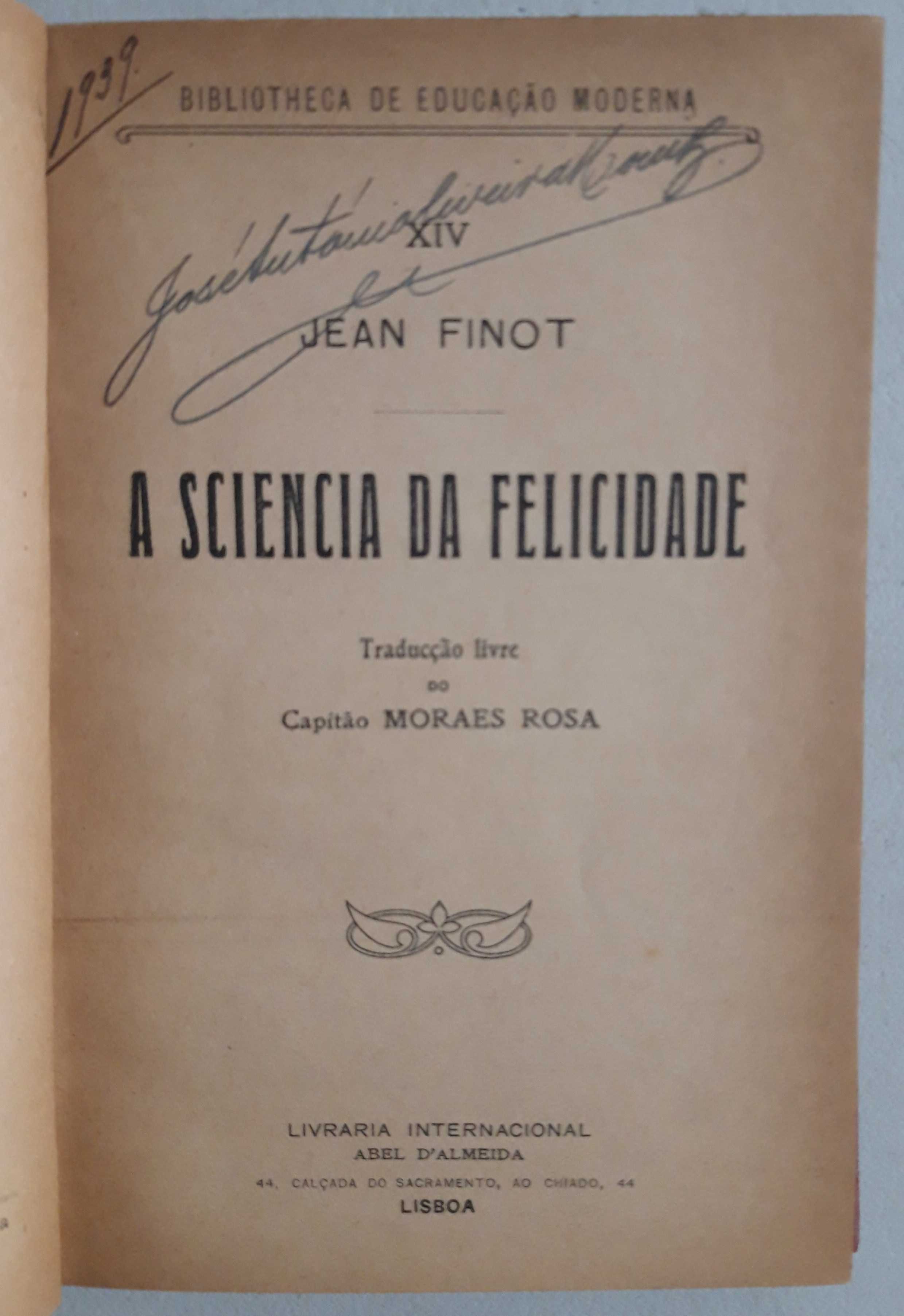 Livro PA-2 - Jean Finot - A Sciencia da Felicidade