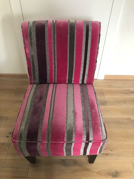 Fotel do sypialni/salonu malinowo/szary