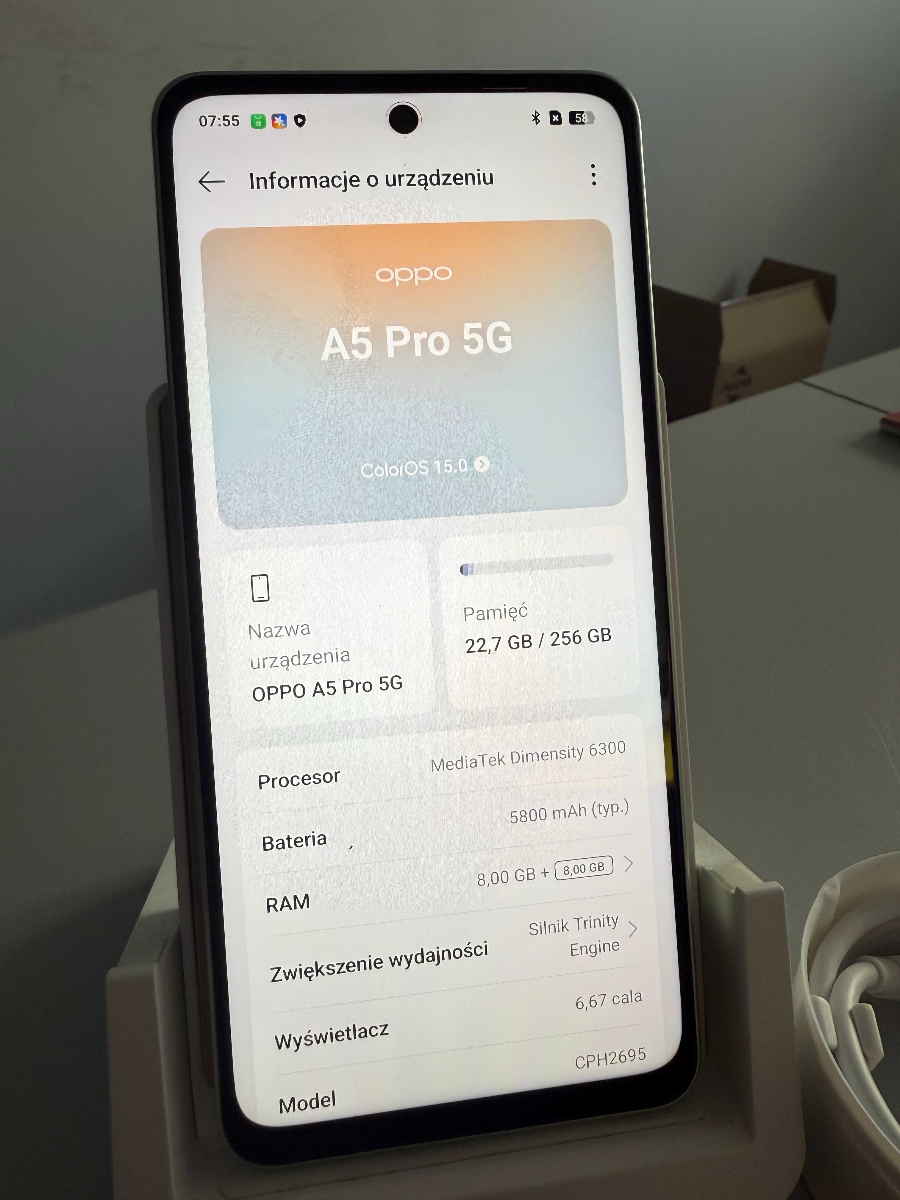 Smartfon OPPO A5 Pro 5G 8 GB/256 GB Zielony