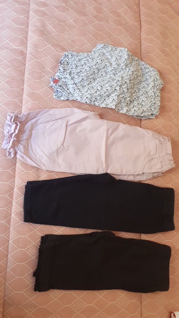 Lote t-shirts 12 meses, lote calças e leggins e Vestidos