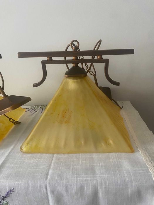 Oryginalna szklana lampa wisząca duża