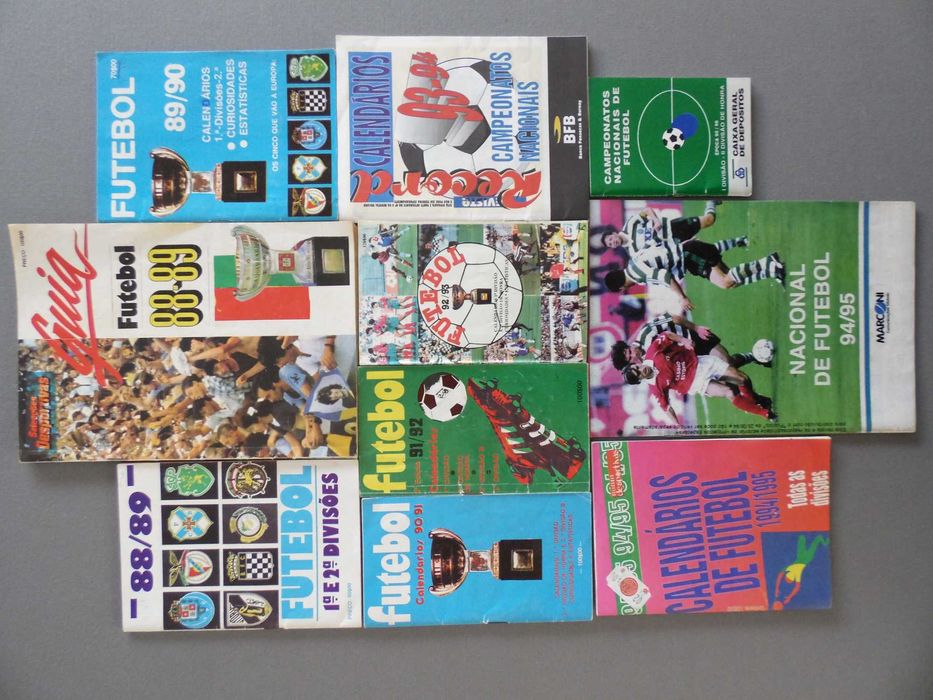 Lote de Mini Calendários/Guias de Futebol Nacional Anos 80/90
