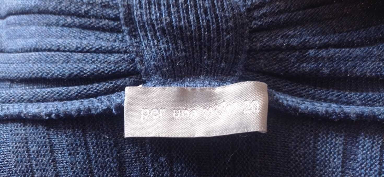 Kardigan , sweter granatowy długi r.20 Per Una