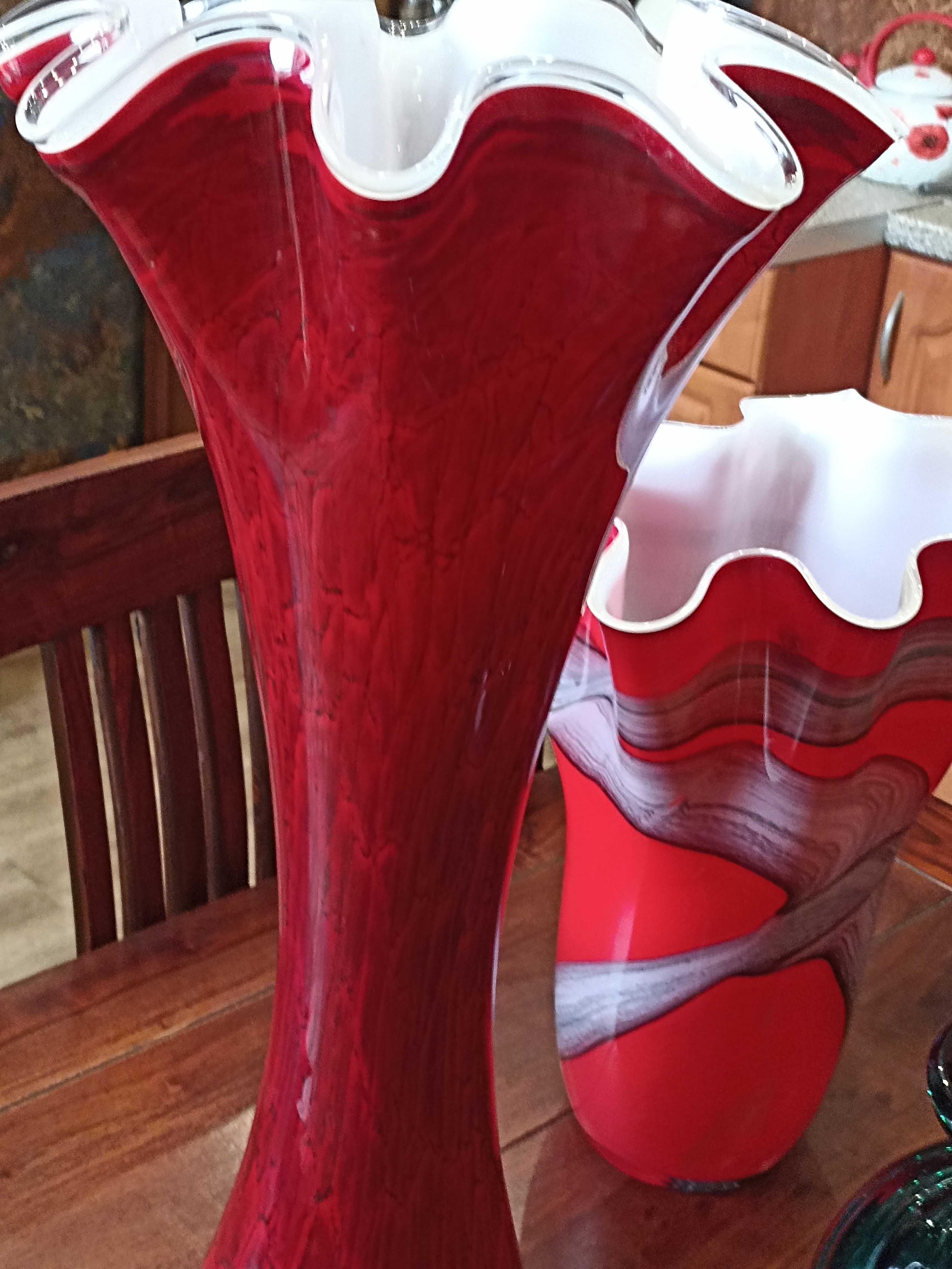 wielokolorowe szklo wazony cena za sztuke wazon  czerwony szklo murano