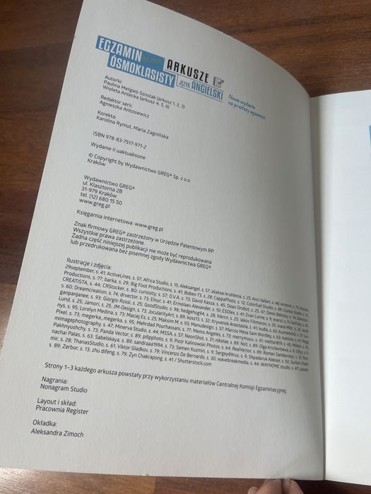 Egzamin ósmoklasisty 8 klasa Greg Polski Matematyka Angielski