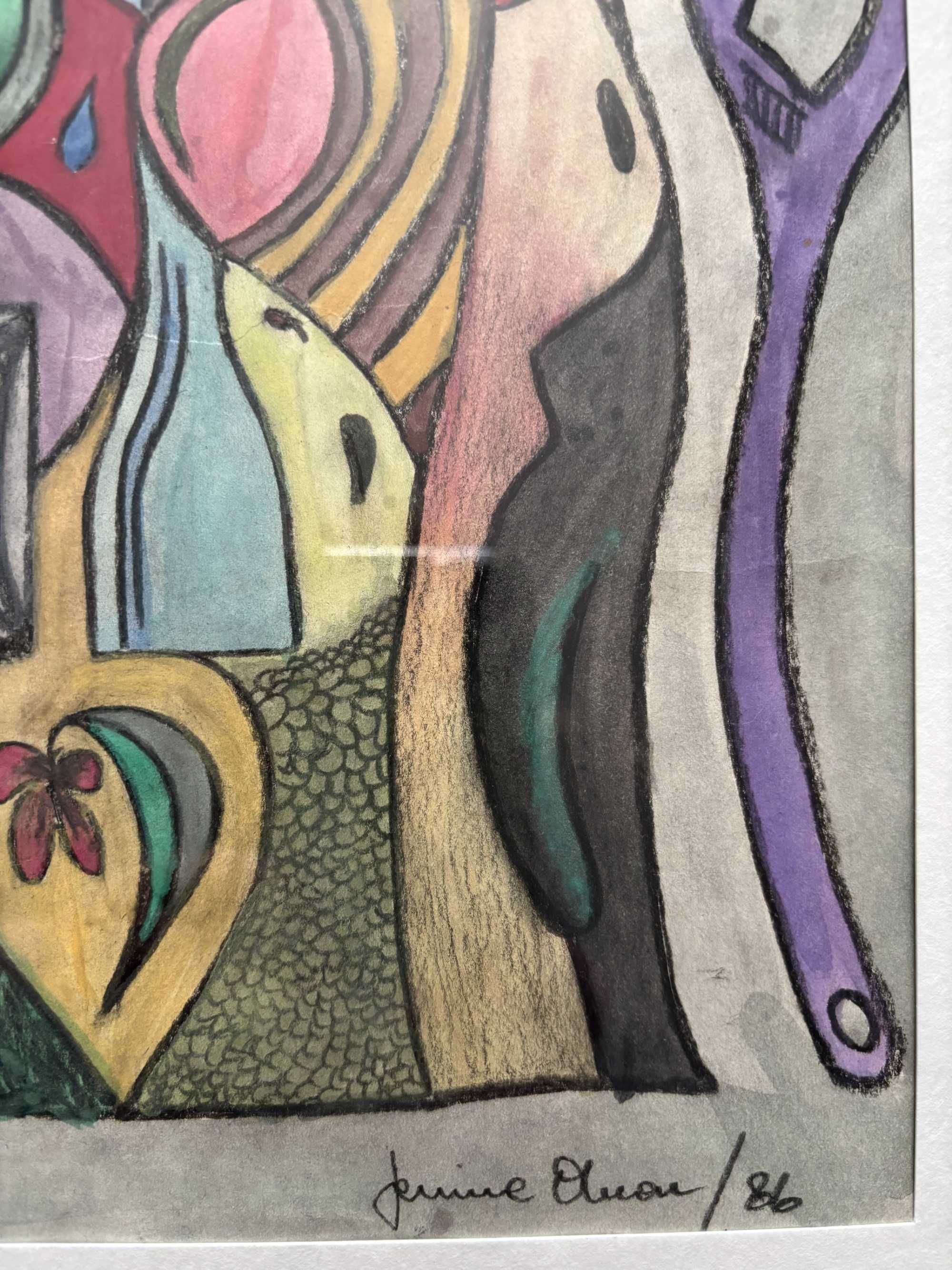 Obraz – akwarela, oprawiony i oszklony, 52 x 52 cm