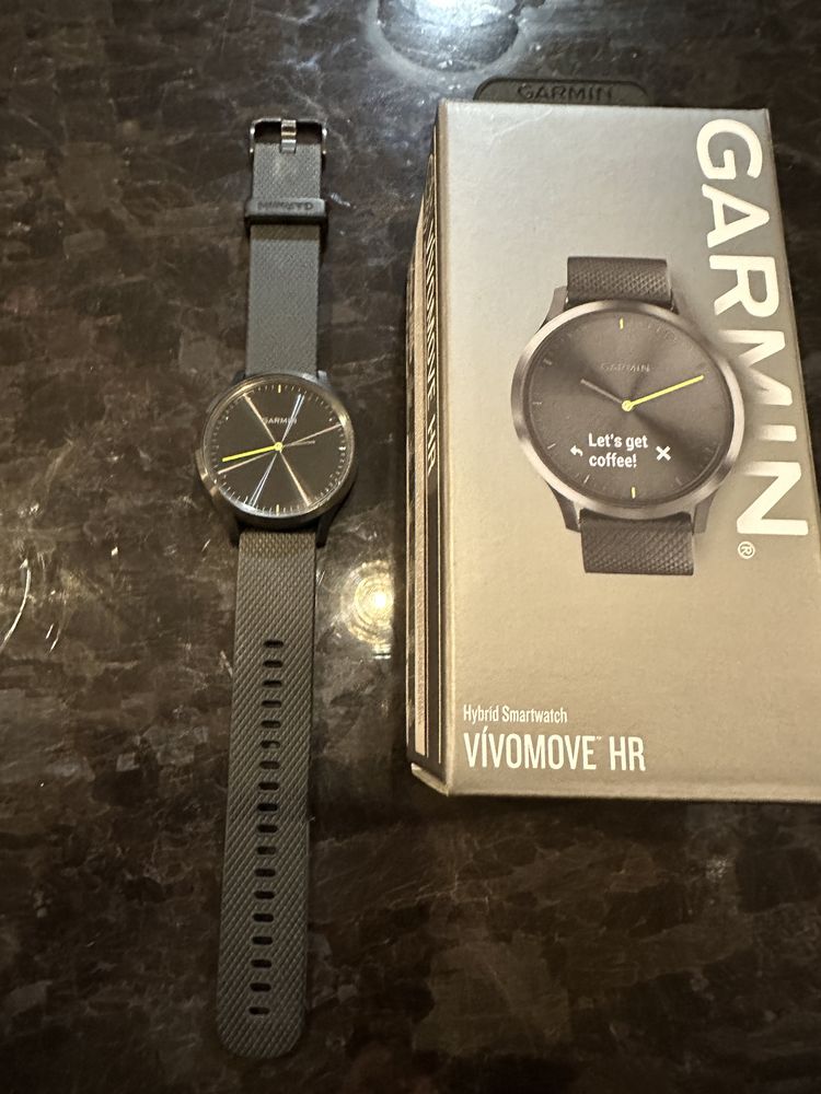 GARMIN Vivomove HR Czarny zegarek, rozmiar L, smartwatch