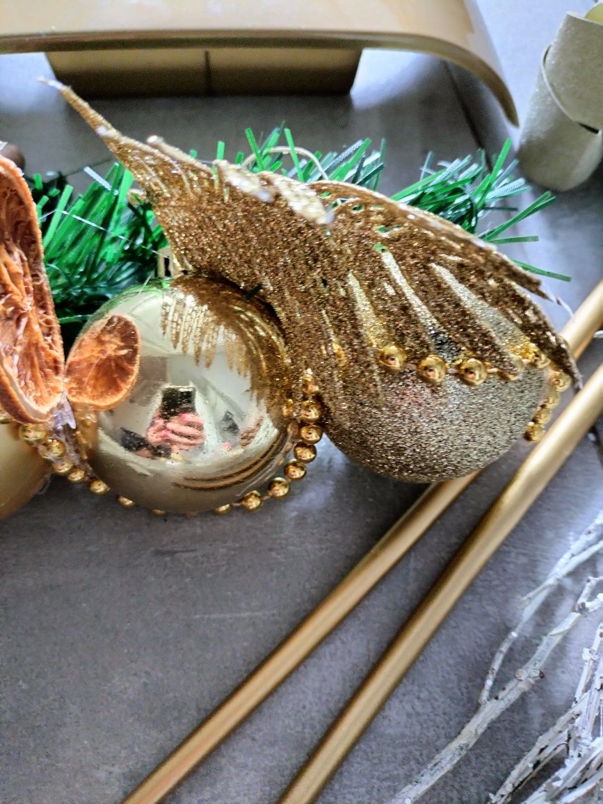 Elementy do wykonania stroika na Boże Narodzenie - tonacja złota
