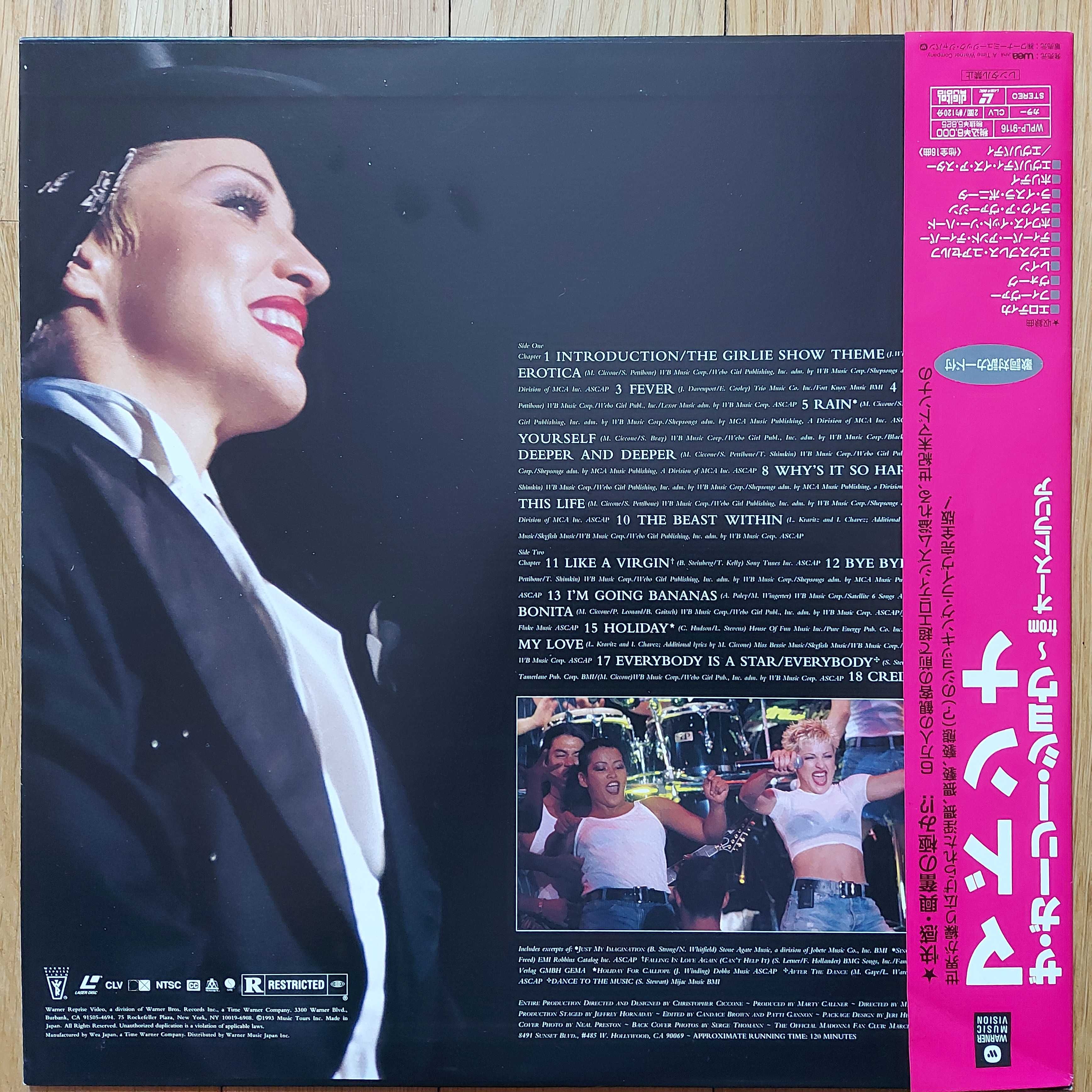 Laserdisc Madonna  The Girlie Show-Live Down Under  1993  Japan (NM)