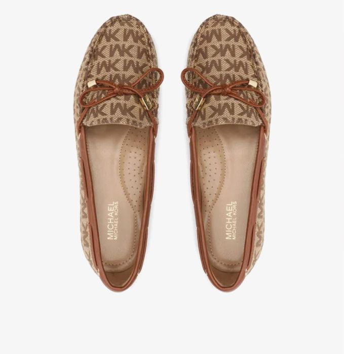 Мокасины лоферы michael kors лого коричневые