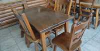 Zestaw mebli holenderskich stół i 4 krzesła dębowe