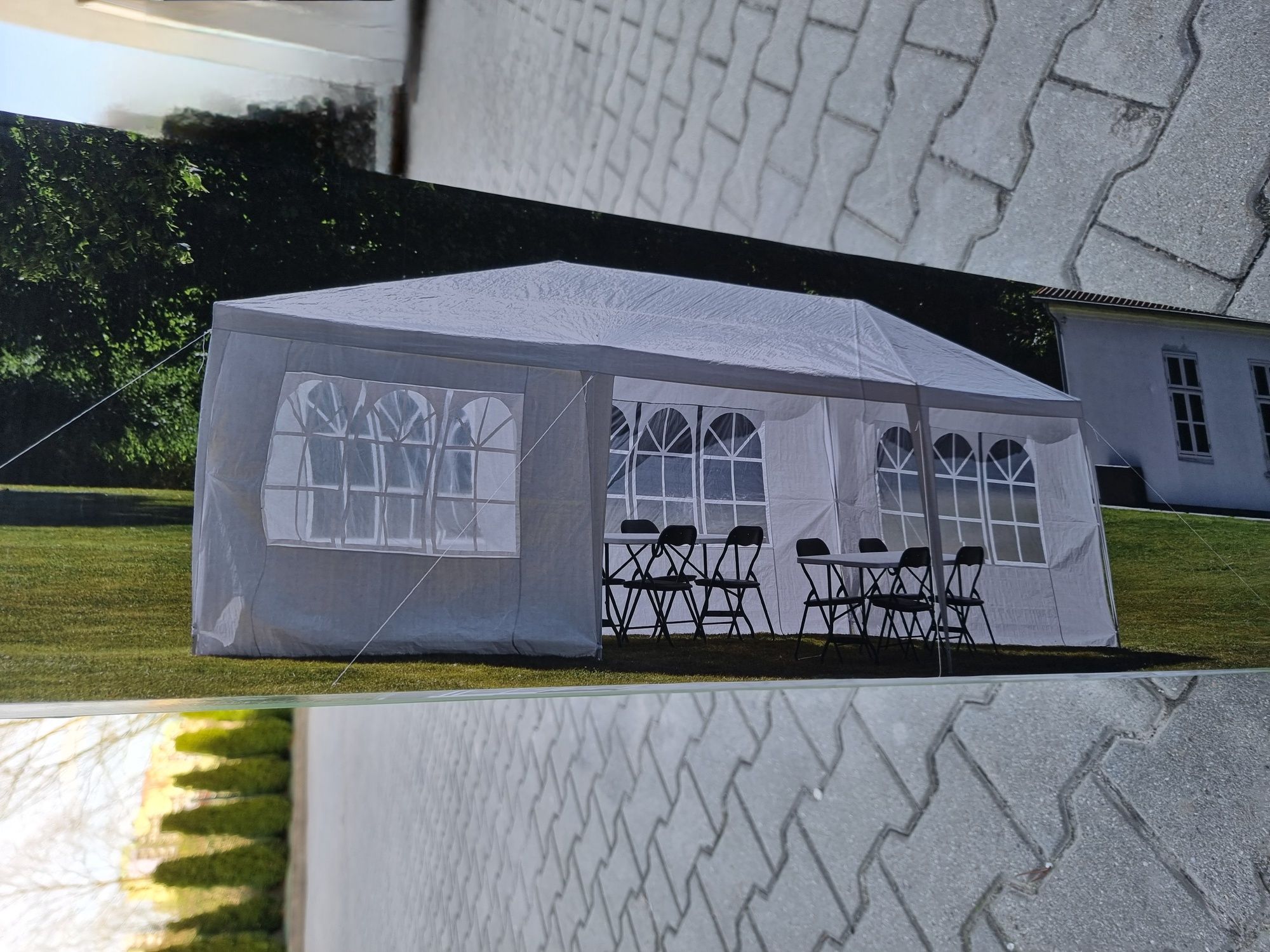 Namiot imprezowy pawilon ogrodowy biały nowy ze scianami do zakupu