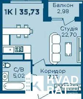 Продаж 1-кім квартири неподалік озера та парку