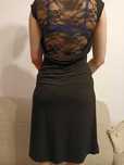 Elegancka sukienka,  koronkowe plecy, firmy BIALCON, czarna