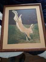Quadro a oleo lebre assinado  f maia? Pintura