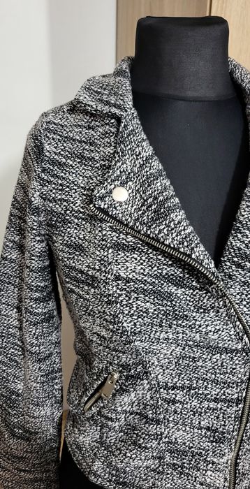 Krótka marynarka, ramoneska, ala dzianinowa, melanż, pimkie, 36