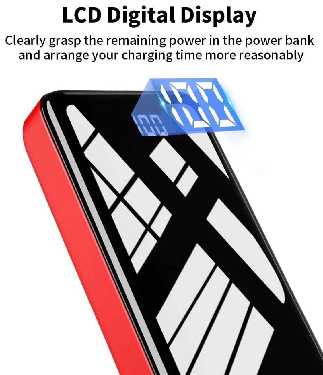 Powerbank 30000mah BEXTOO ładowarka czerwono czarny