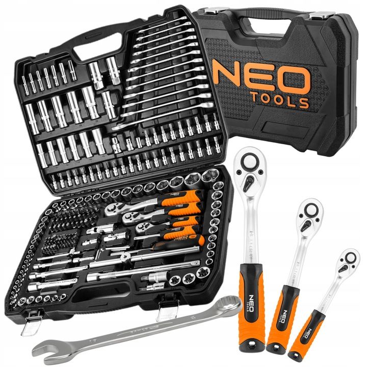 Neo Zestaw Xxl 216 El Klucze Nasadowe 1/2" 3/8" 1/4" Nasadki Płaskie T