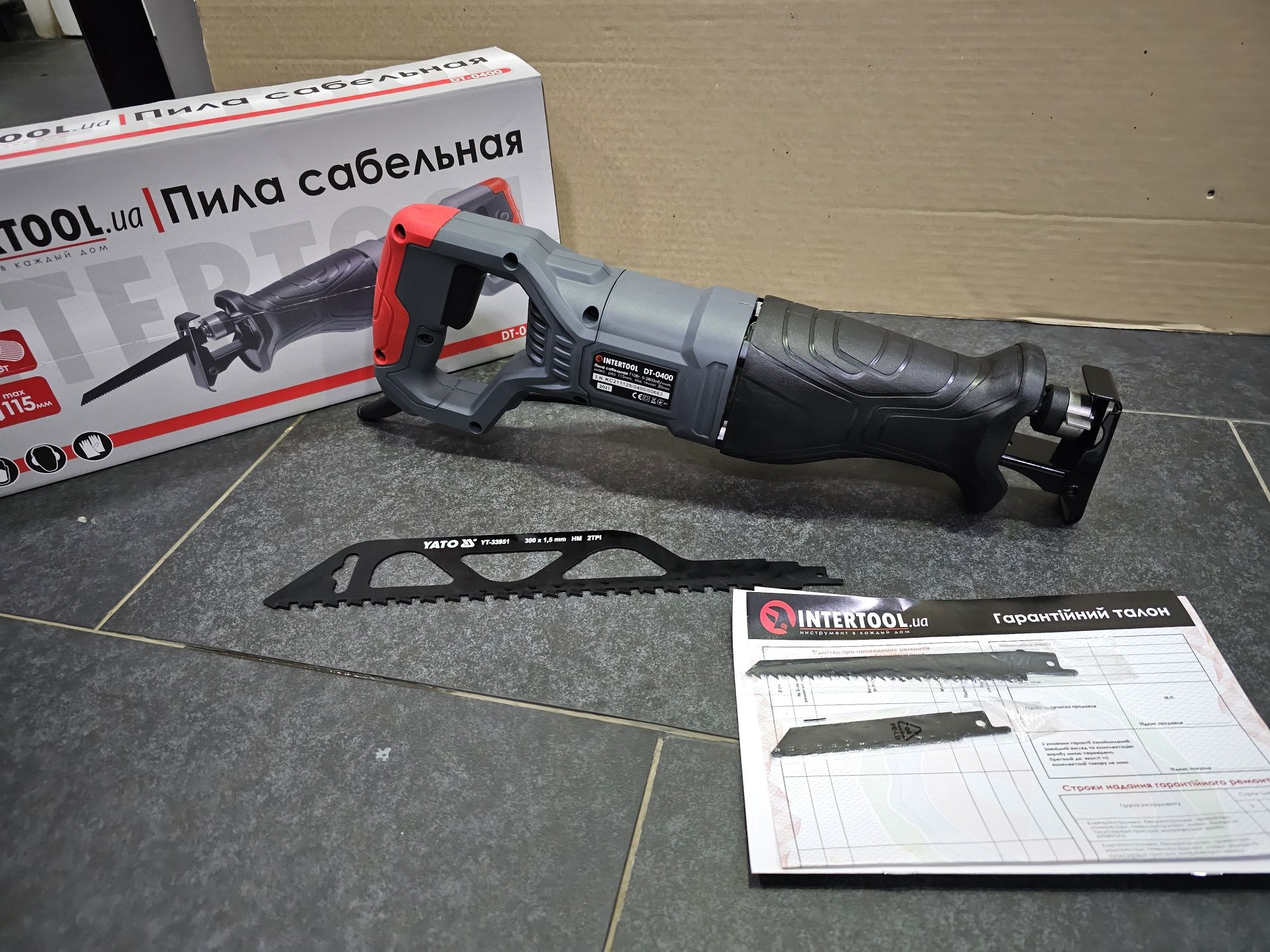 Сабельная пила Intertool DT-0400 + Пила по пеноблоку Yato 300мм Гарант