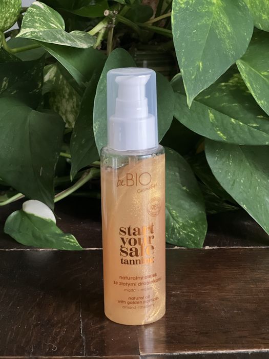 beBIO Start Your Safe Tanning Naturalny olejek ze ztotymi drobinkami
