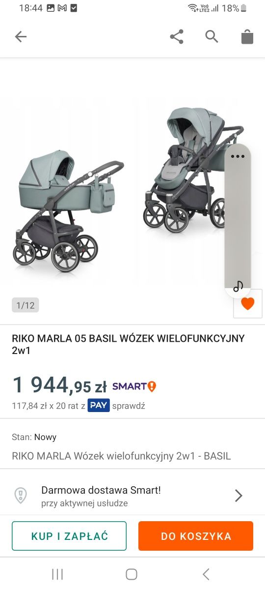 Sprzedam wózek 2w1 plus fotelik