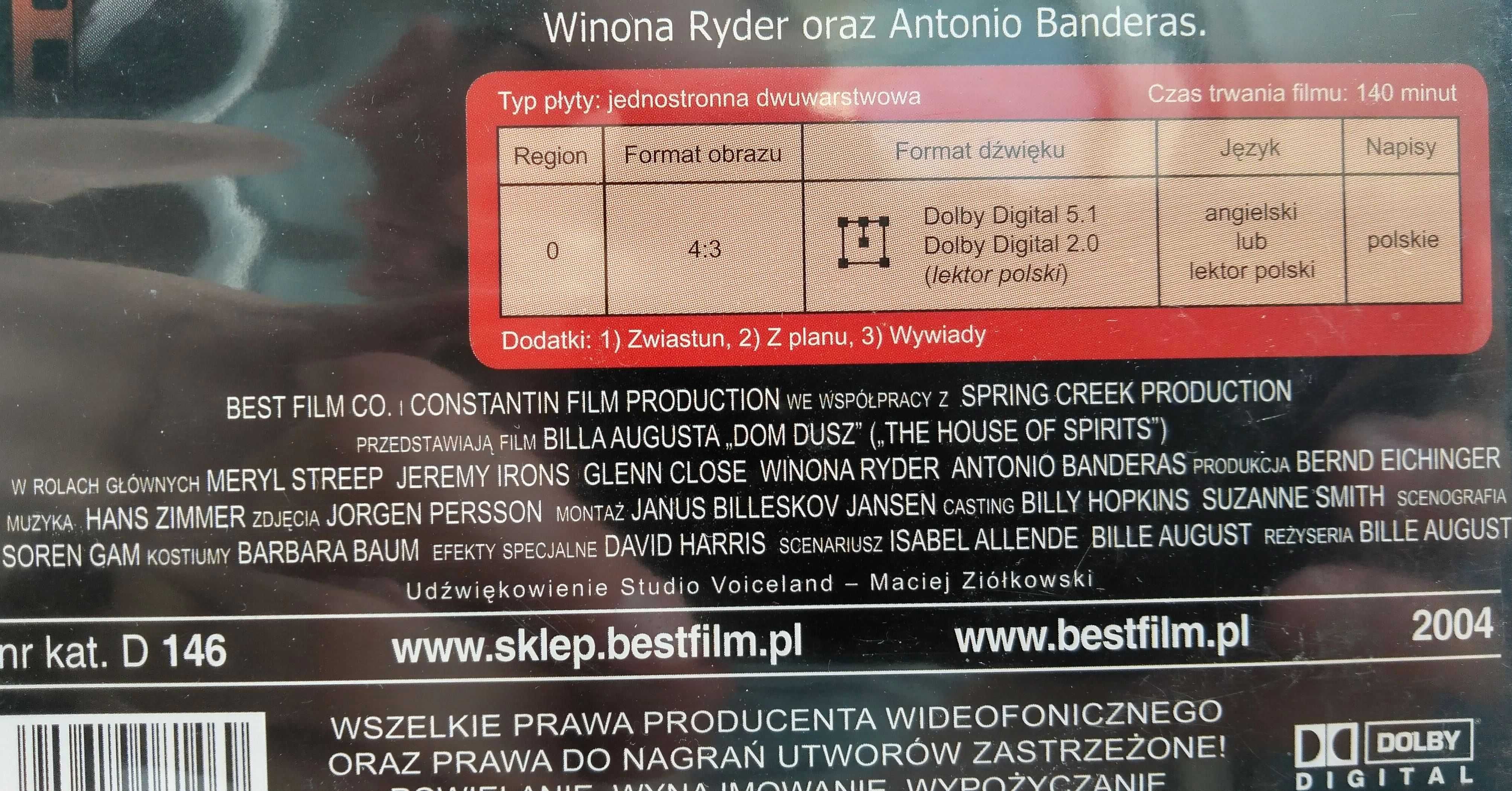 The House of Spirits - Dom Dusz DVD angielski polski Dolby Digital