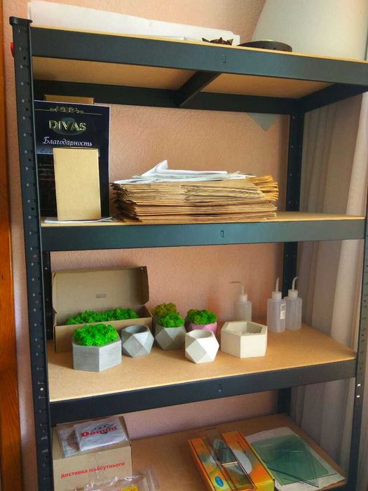 Стелаж металевий чорний 5 полиць МДФ/ДСП Для кухні, дому, на балкон