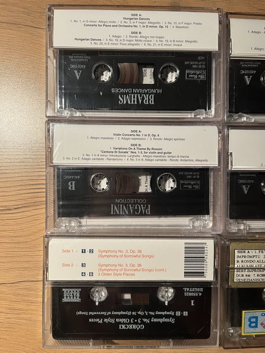 Kasety magnetofonowe muzyka klasyczna Brahms, Paganini, Dvorak, Góreck