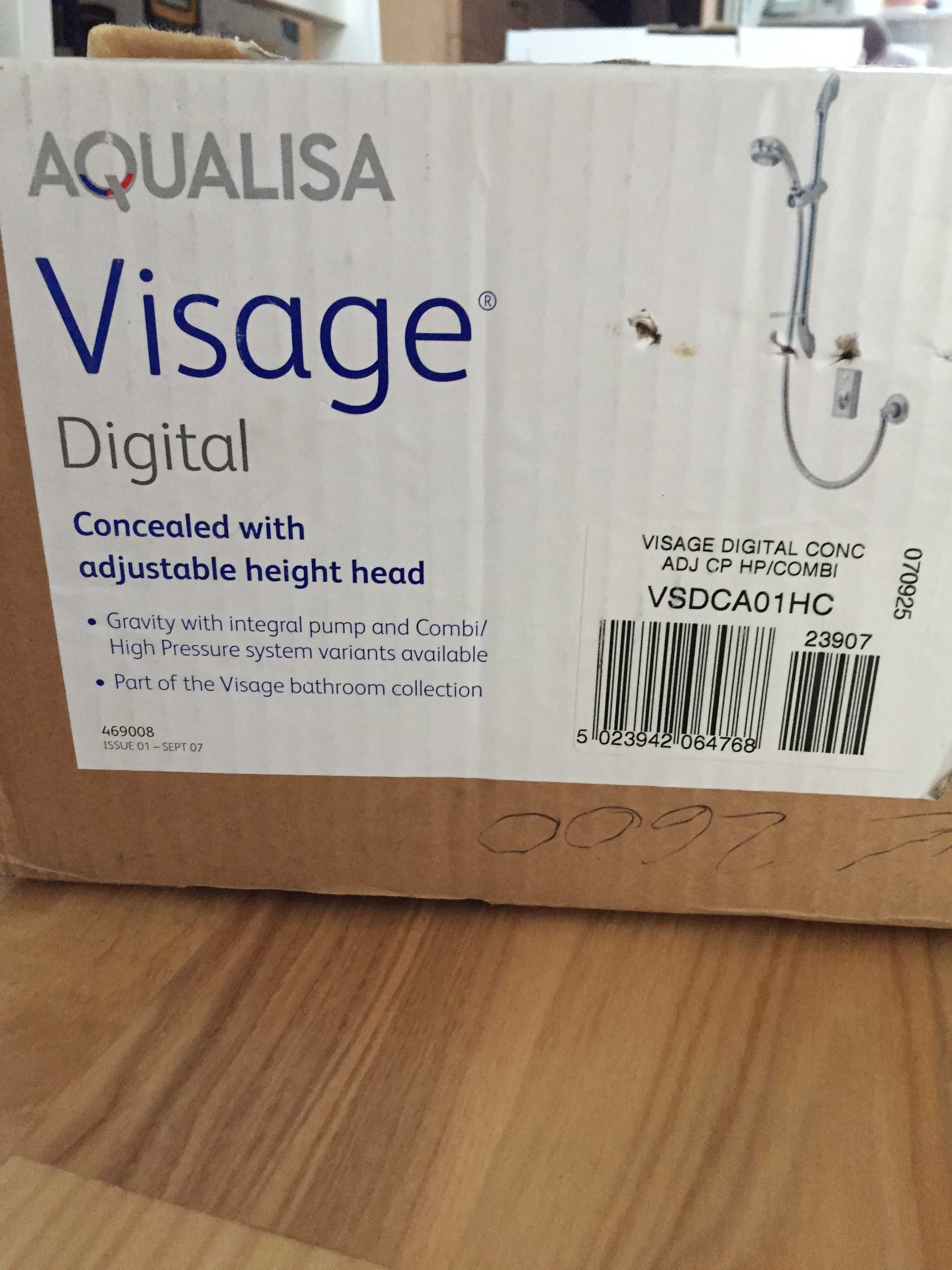 Cyfrowy prysznic Aqualisa Visage podtynkowy z regulowaną głowicą