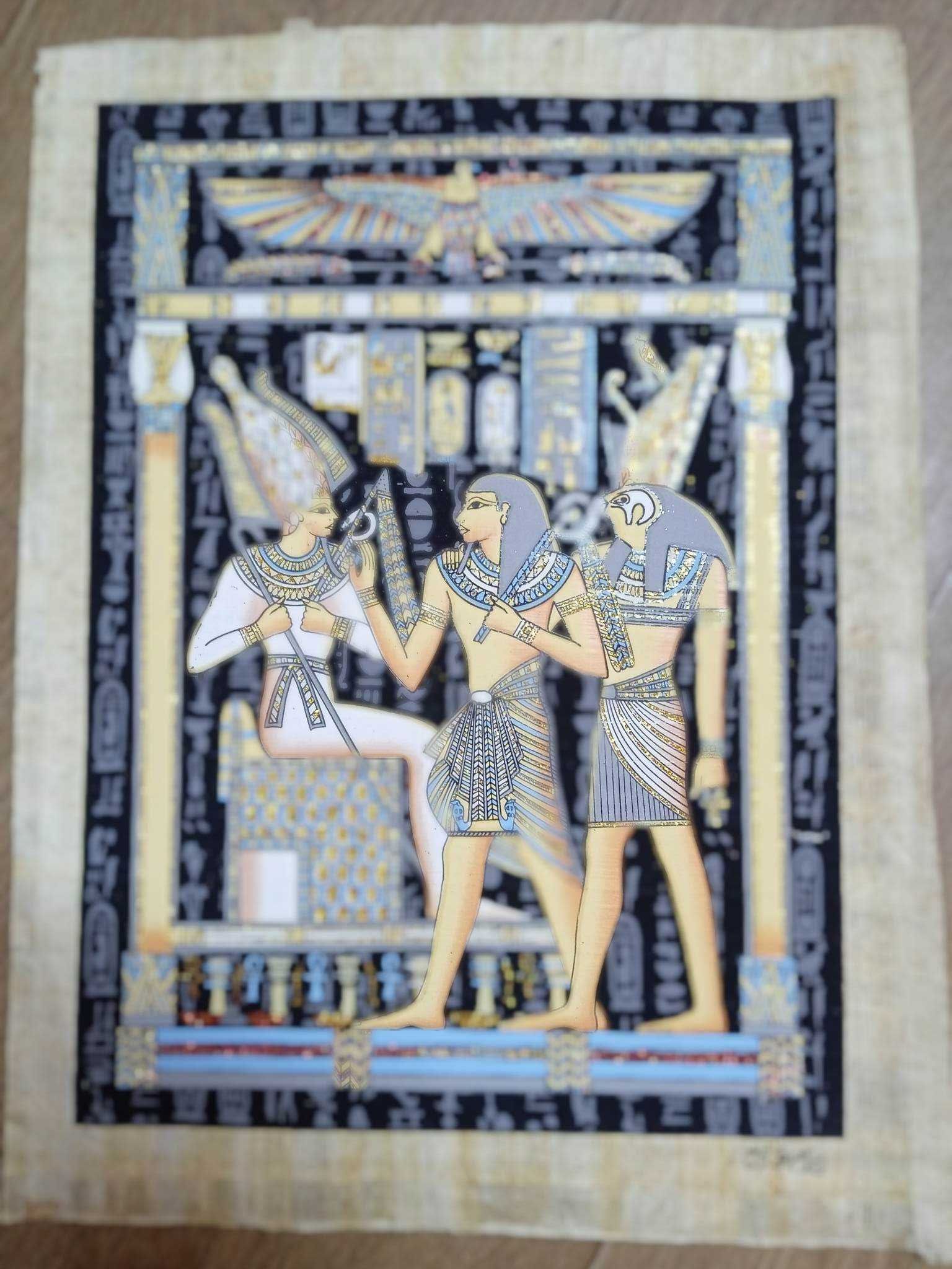 Papirus 40 cm x 50 cm z brokatem obraz