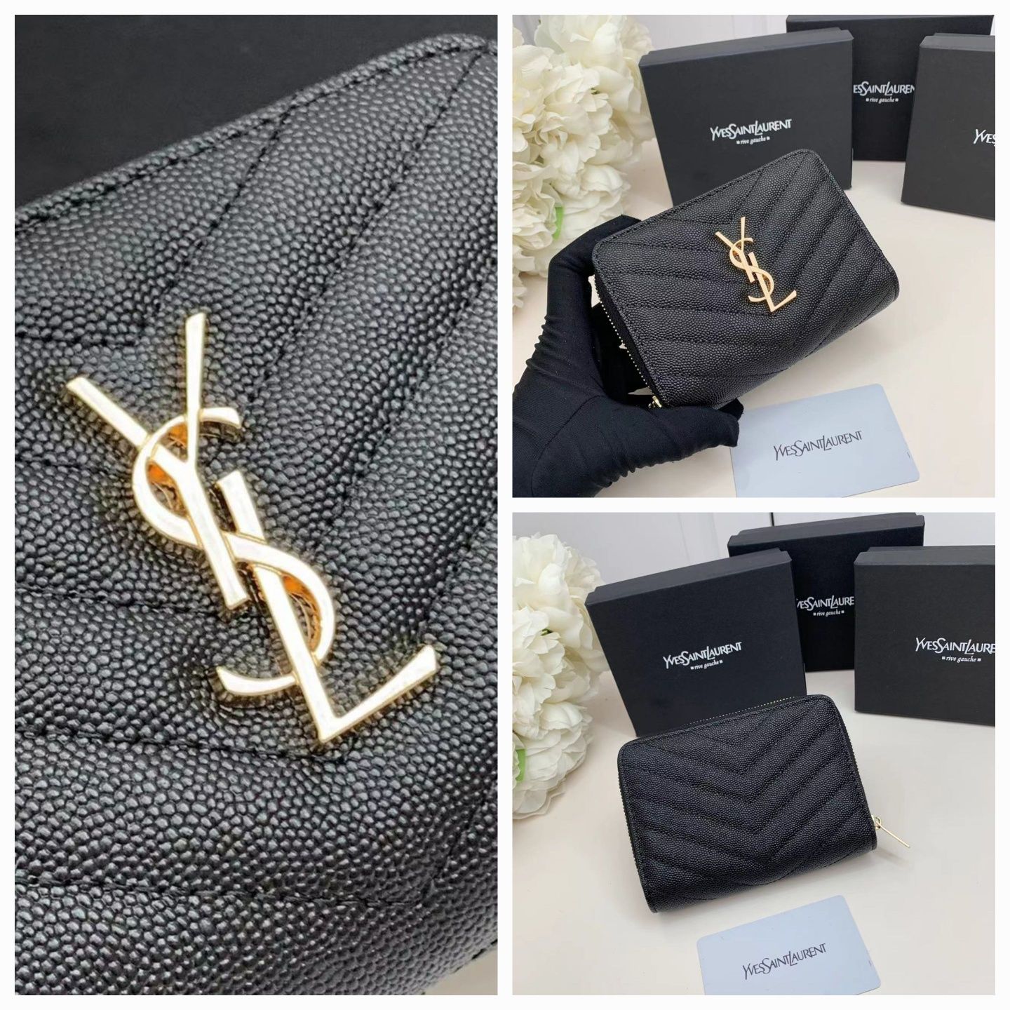 Гаманець шкіряний жіночий YSL / кошелёк женский кожаный