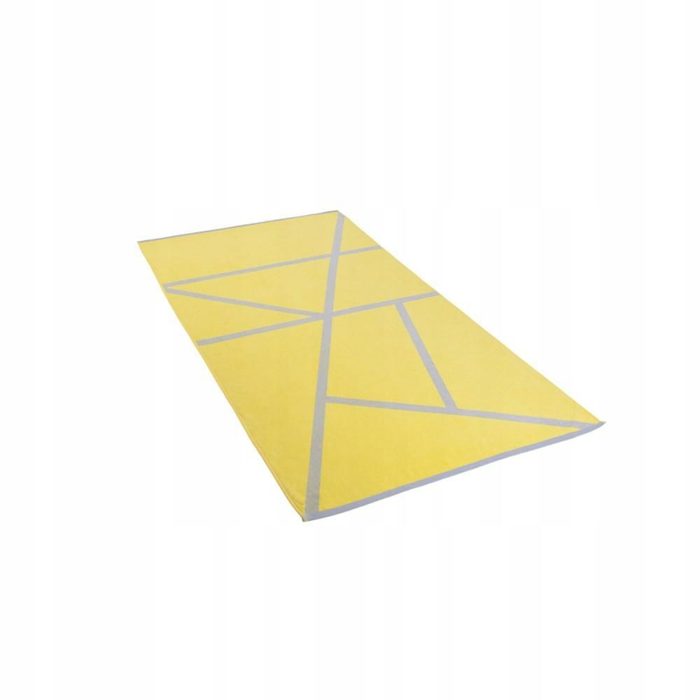 Ręcznik plażowy 90x170 żółty błękitny geometryczny