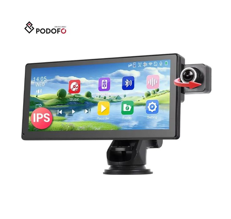 Autoradio portátil 9" CARPLAY Android Auto Cámara DVR rotativa 4K novo