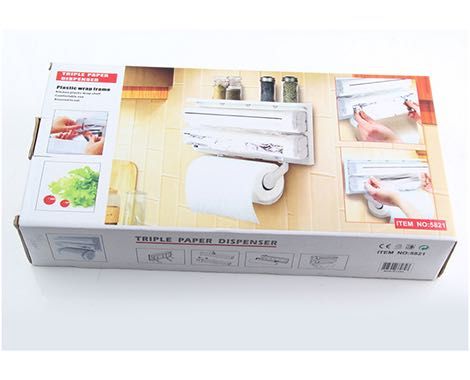 Кухонний тримач3в1 для паперових рушників харчової плівки та фольги