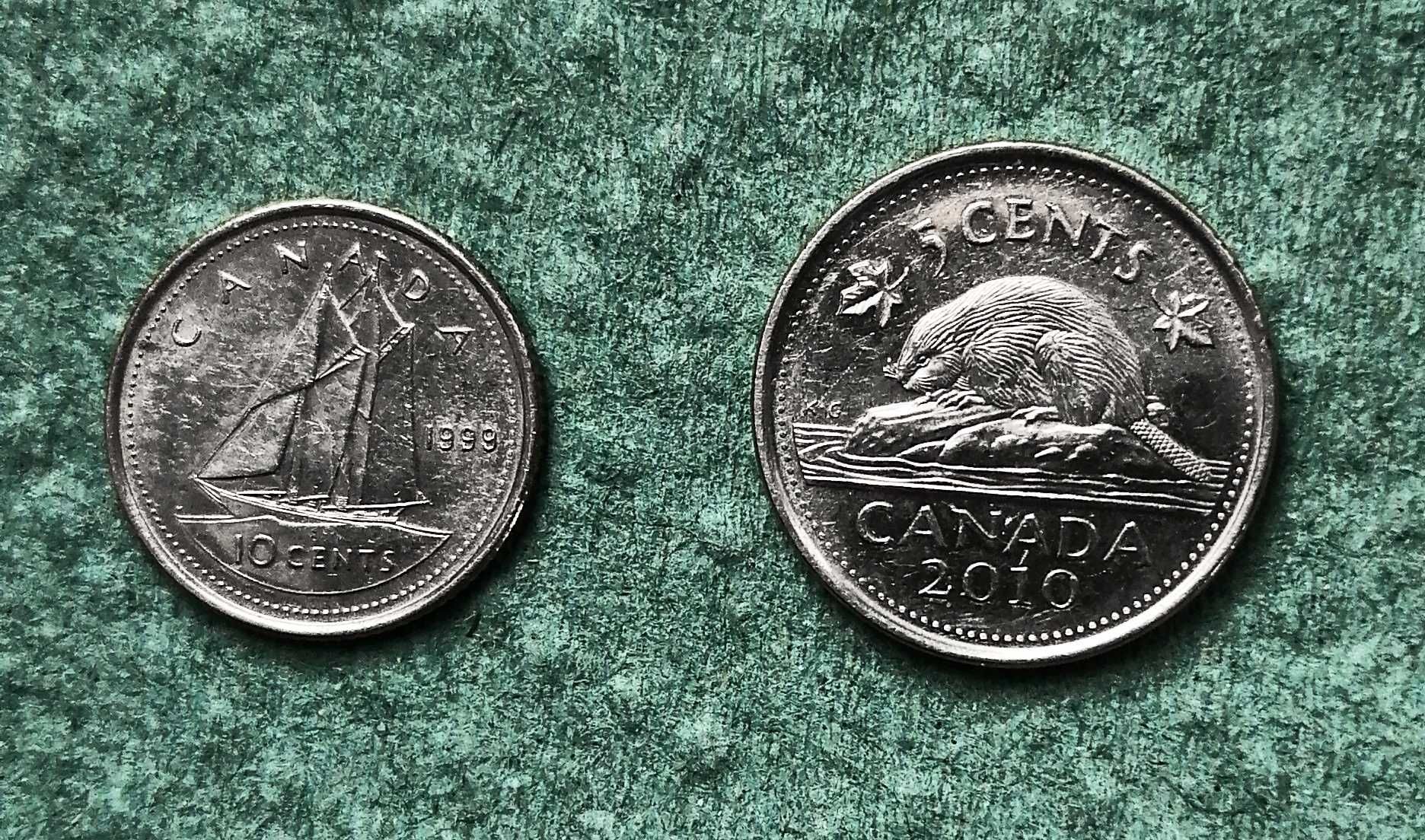 Монетки Канади з обігу