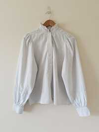 Koszula bluzka H&M 38 bawełna w prążki bufiaste rękawy