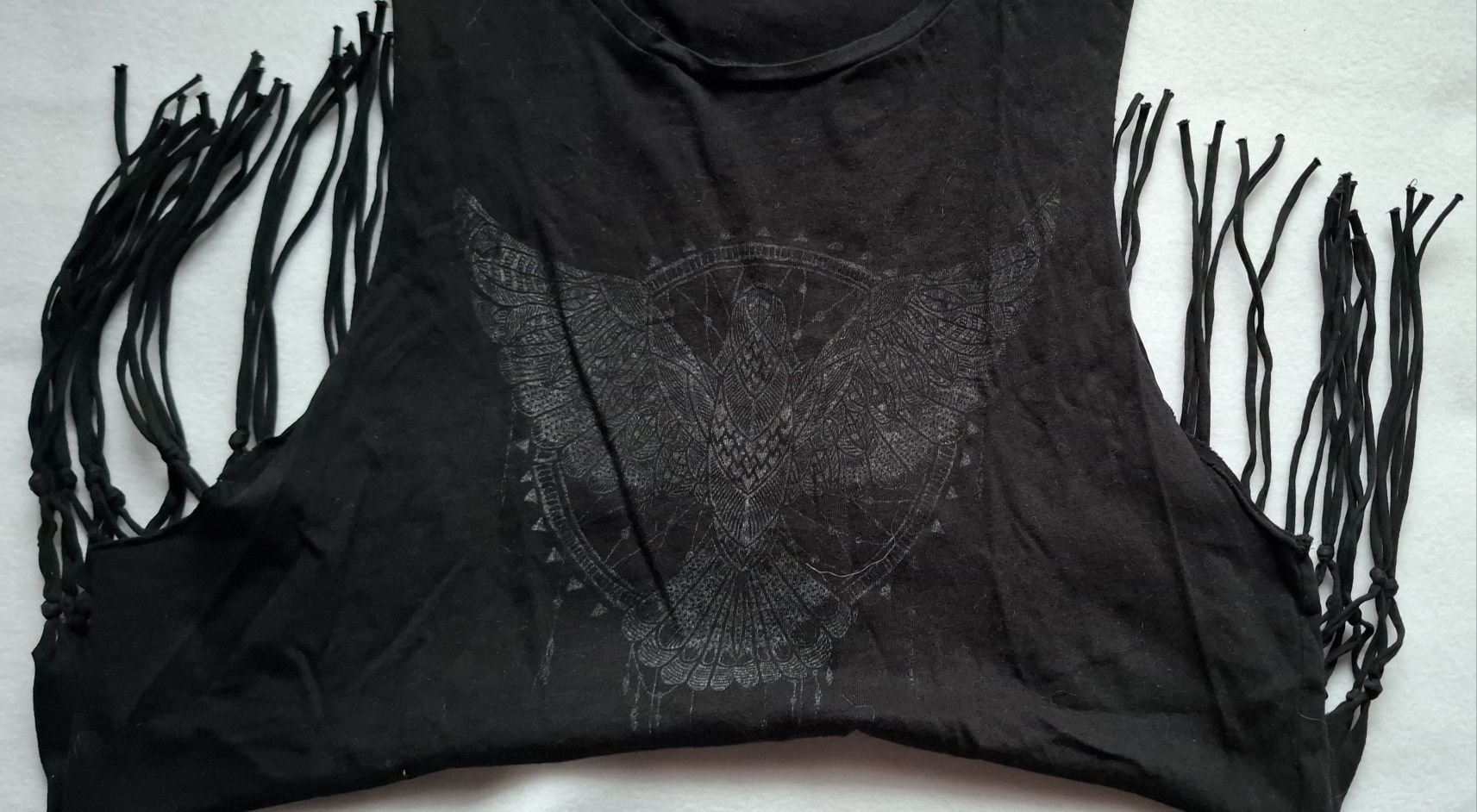 Krótki top z frędzlami H&M, S