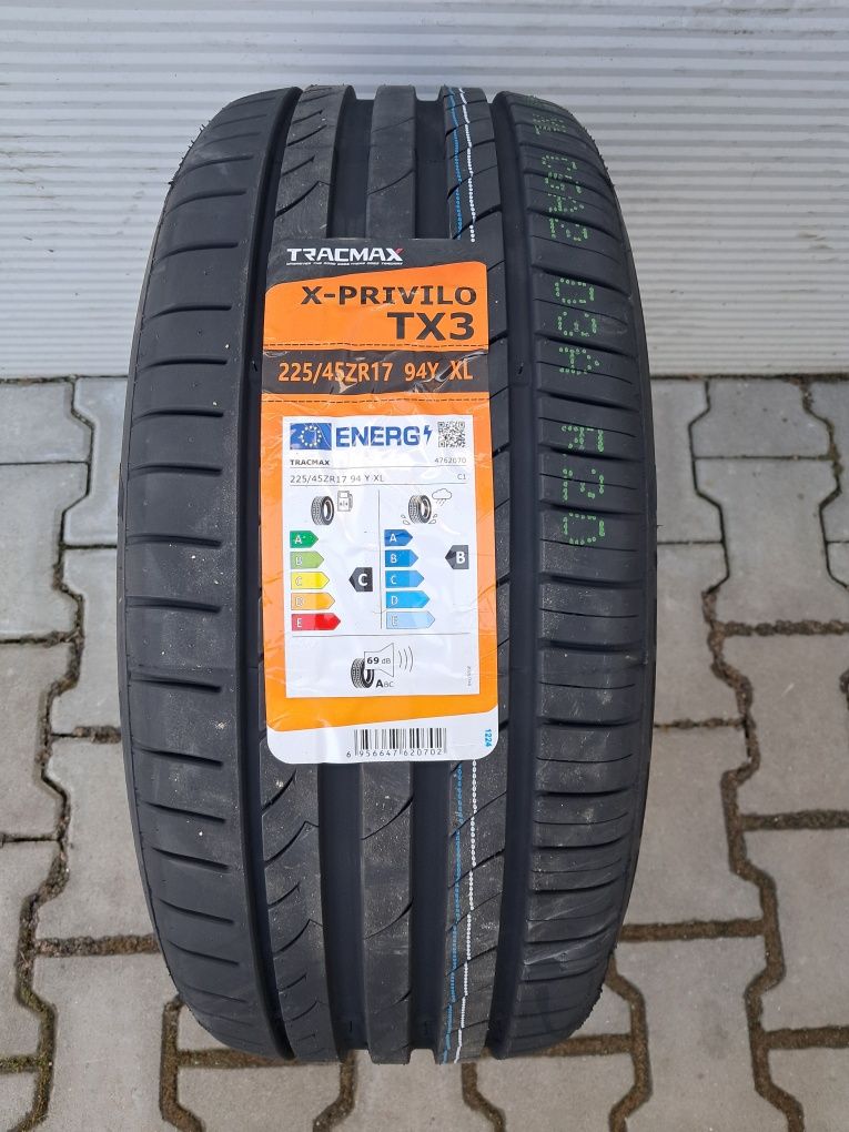 4x 225/45r17 94Y XL Tracmax TX3 opony nowe letnie osobowe