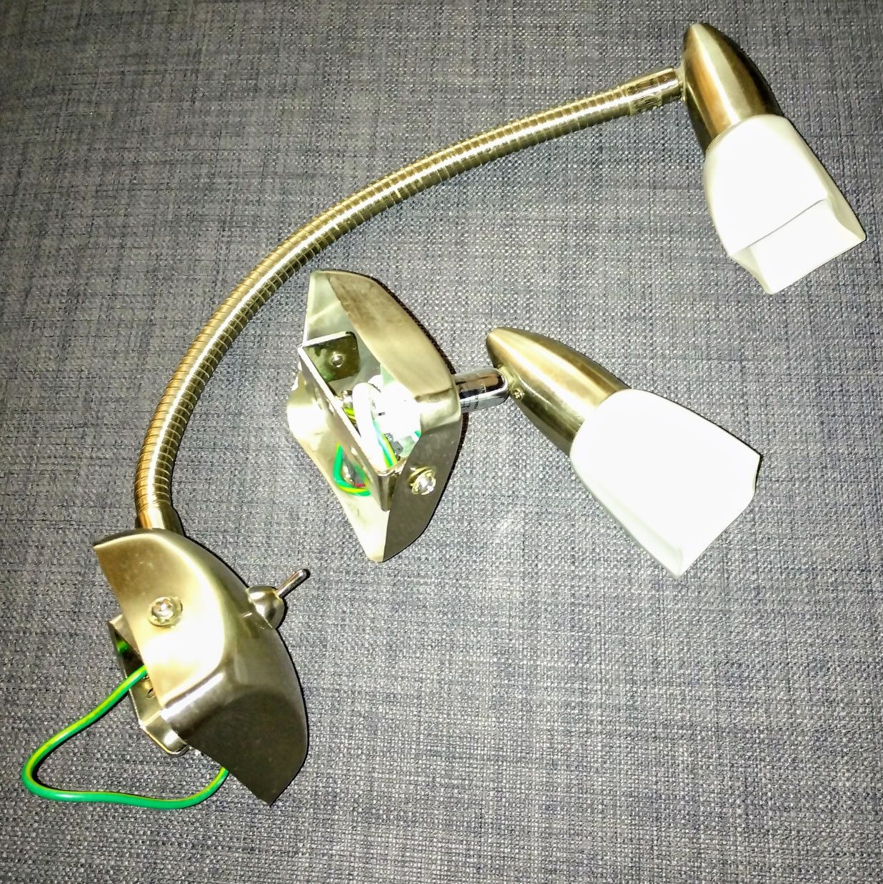 Lampa ścienna kinkiet komplet 3 szt ecru żarówki G9