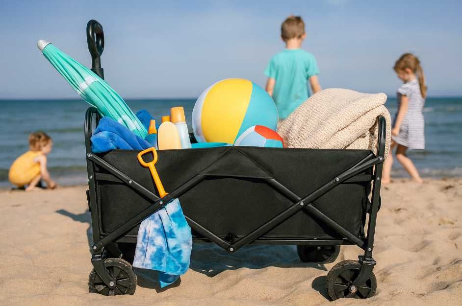 2w1 XXL 100kg Wózek Turystyczny Wędkarski Plażowy Transportowy +GRATIS