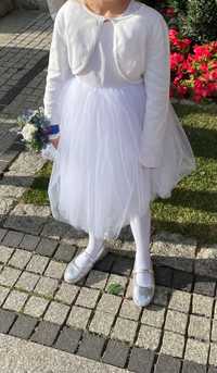 Sukienka tiulowa rozm. 122-128 cm szyta na miarę, wesele, komunia
