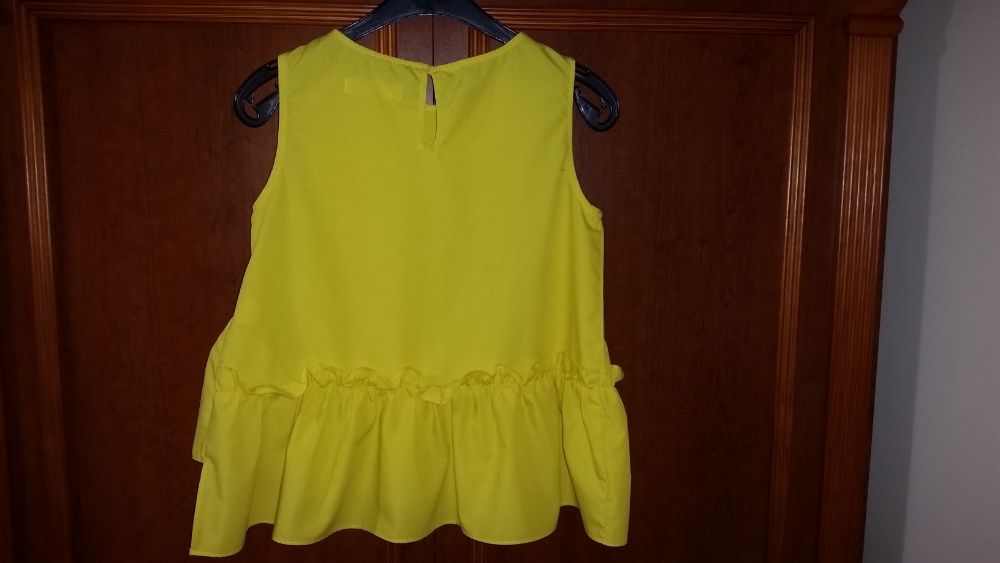 żółta bluzeczka/tunika z falbanką - Zara Girls